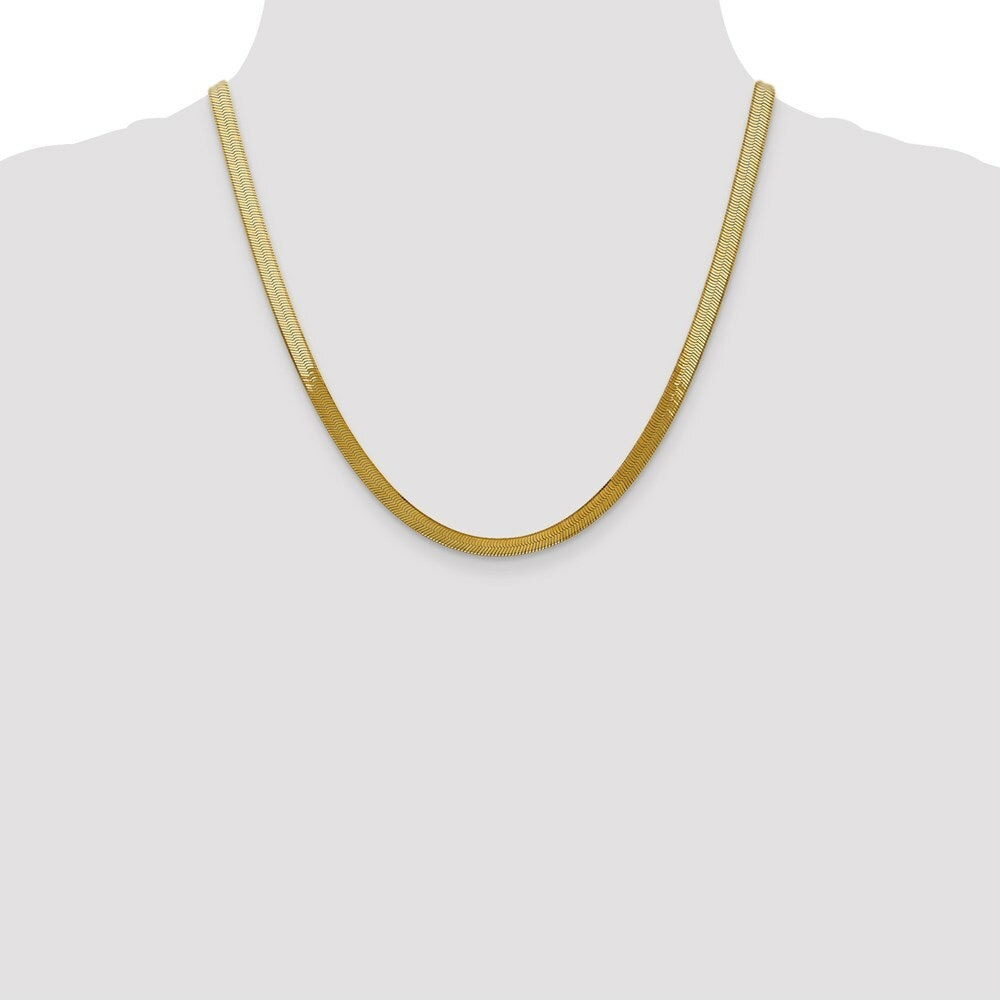 10K Yellow Gold 5.0mm Silky Herringbone Chain