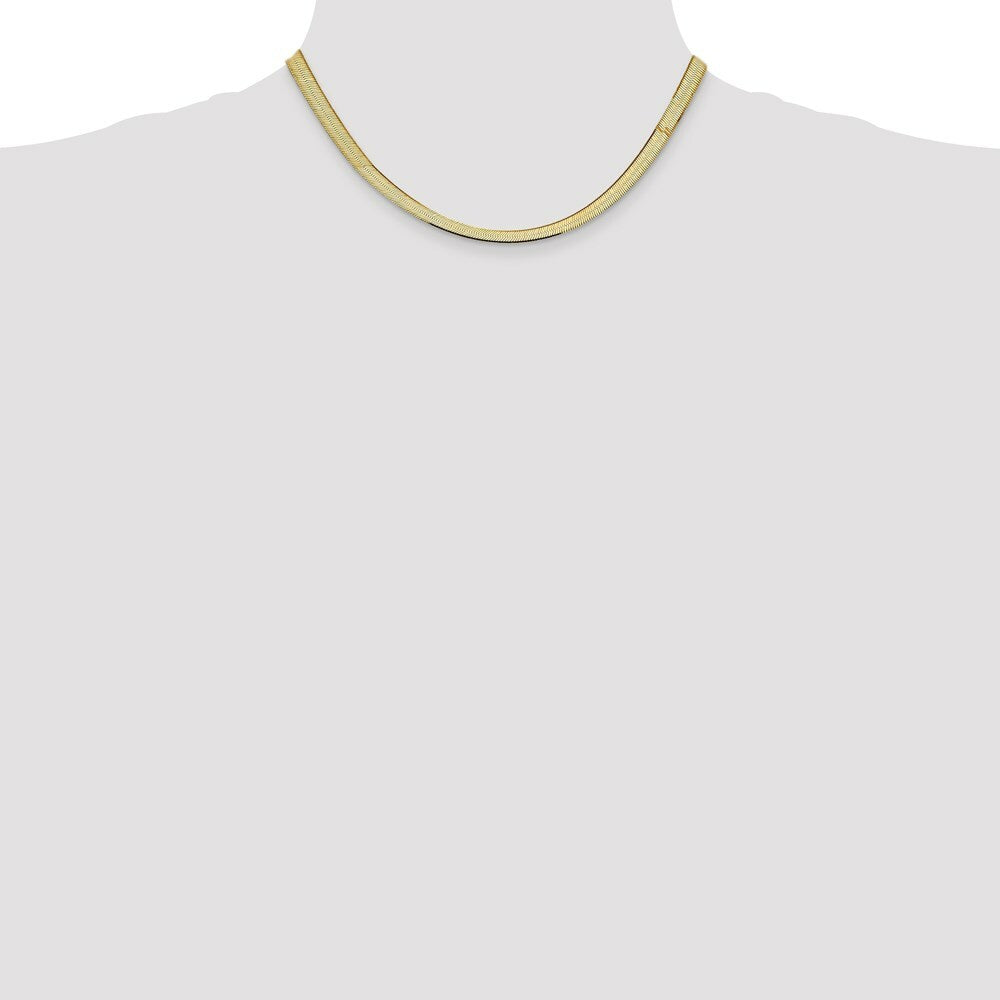 10K Yellow Gold 5.5mm Silky Herringbone Chain