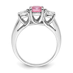 Load image into Gallery viewer, 10K White Gold Survivor Collection Clear/Pink Swarovski Topaz Ring
