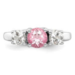 Load image into Gallery viewer, 10K White Gold Survivor Collection Clear/Pink Swarovski Topaz Ring
