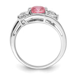 Load image into Gallery viewer, 10K White Gold Survivor Collection Clear/Pink Swarovski Topaz Sue Ring
