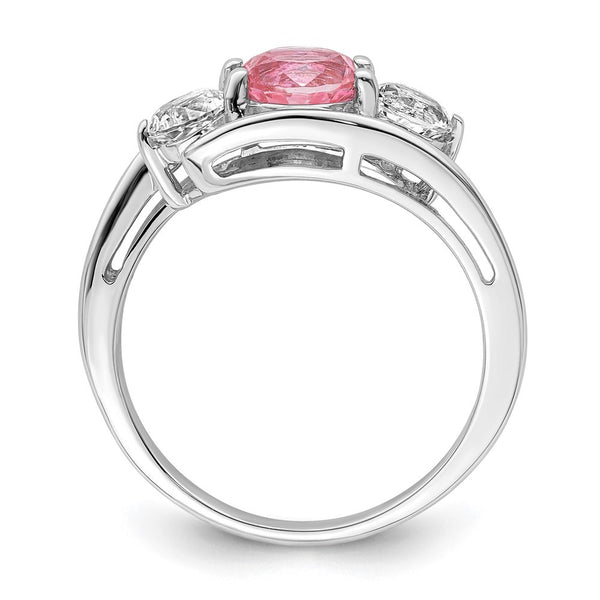 10K White Gold Survivor Collection Clear/Pink Swarovski Topaz Sue Ring