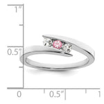 Load image into Gallery viewer, 10K White Gold Survivor Clear &amp; Pink Swarovski Topaz Circle of Strength Ring
