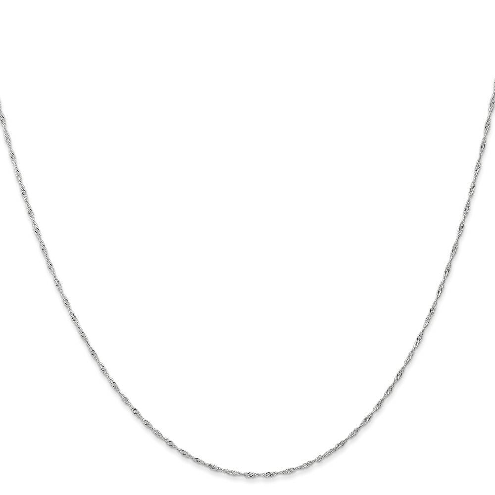 14K White Gold 1mm Singapore Chain (CARDED) Necklace