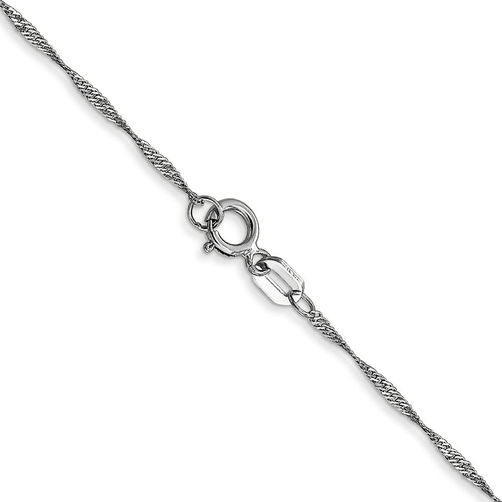 14K White Gold 1mm Singapore Chain (CARDED) Necklace