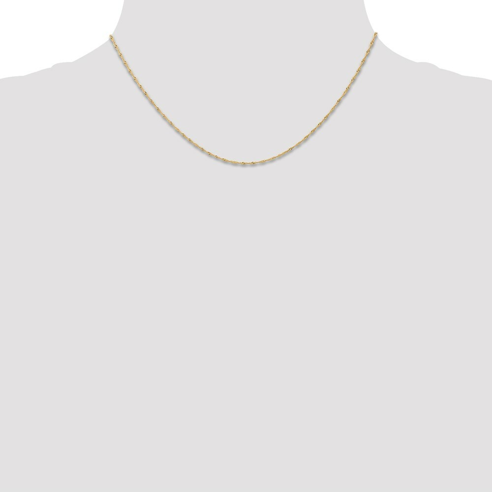 14K Yellow Gold 1mm Singapore Chain (CARDED) Necklace
