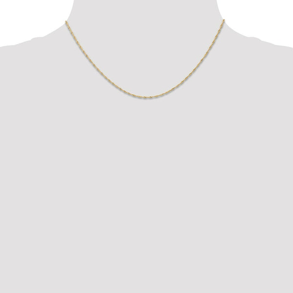 14K Yellow Gold 1mm Singapore Chain (CARDED) Necklace