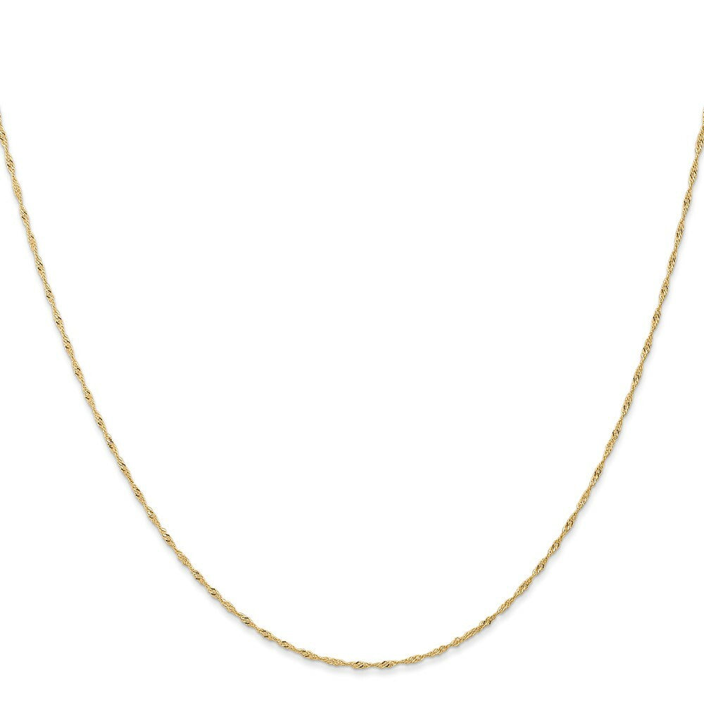 14K Yellow Gold 1mm Singapore Chain (CARDED) Necklace
