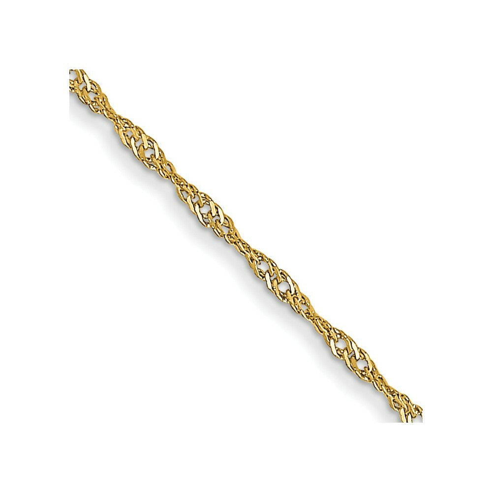 14K Yellow Gold 1mm Singapore Chain (CARDED) Necklace