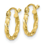 Load image into Gallery viewer, 10K Yellow White Gold Twist Polished Hoop Earring
