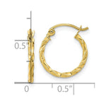 Load image into Gallery viewer, 10K Yellow White Gold Twist Polished Hoop Earring
