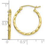Load image into Gallery viewer, 10K Yellow White Gold Twist Polished Hoop Earring
