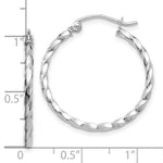 Load image into Gallery viewer, 10K Yellow White Gold Twist Polished 25mm Hoop 1 inch Size Earring
