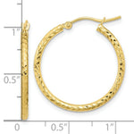 Load image into Gallery viewer, 10K Yellow White Gold Diamond-cut 2mm Round Tube Hoop Earrings
