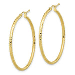 Load image into Gallery viewer, 10K Yellow White Gold Diamond-cut 2mm Round Tube Hoop Earrings

