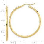 Load image into Gallery viewer, 10K Yellow White Gold Diamond-cut 2mm Round Tube Hoop Earrings
