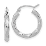Load image into Gallery viewer, 10k Yellow White Gold Polished 3mm Twisted Hoop Earrings
