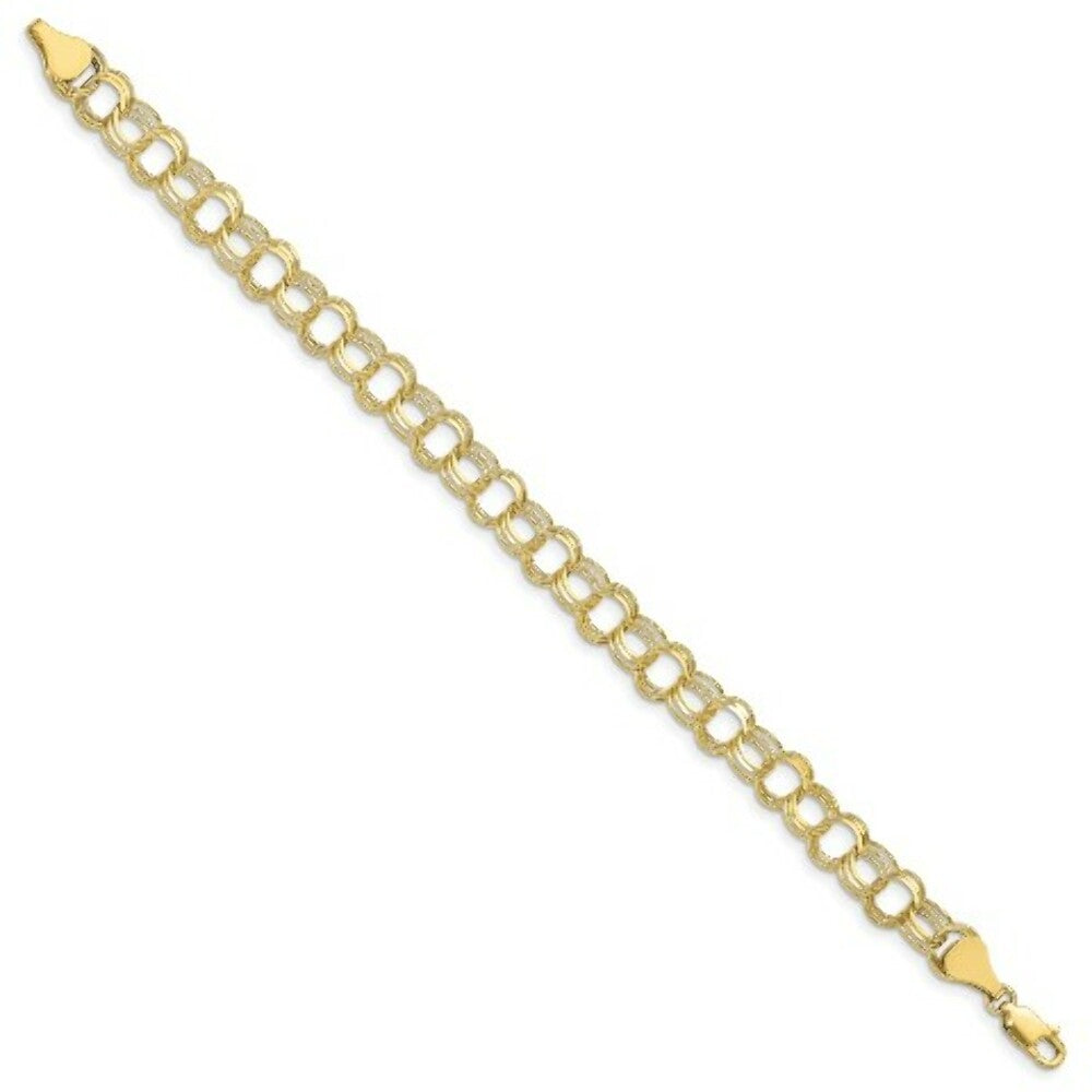 10k Yellow Gold Triple Link Charm Bracelet