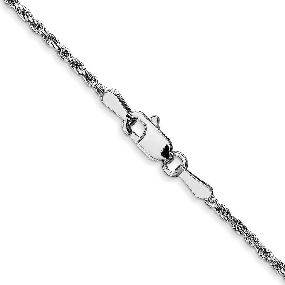 10K White Gold 1.5mm Machine Made Diamond Cut Rope Chain Necklace