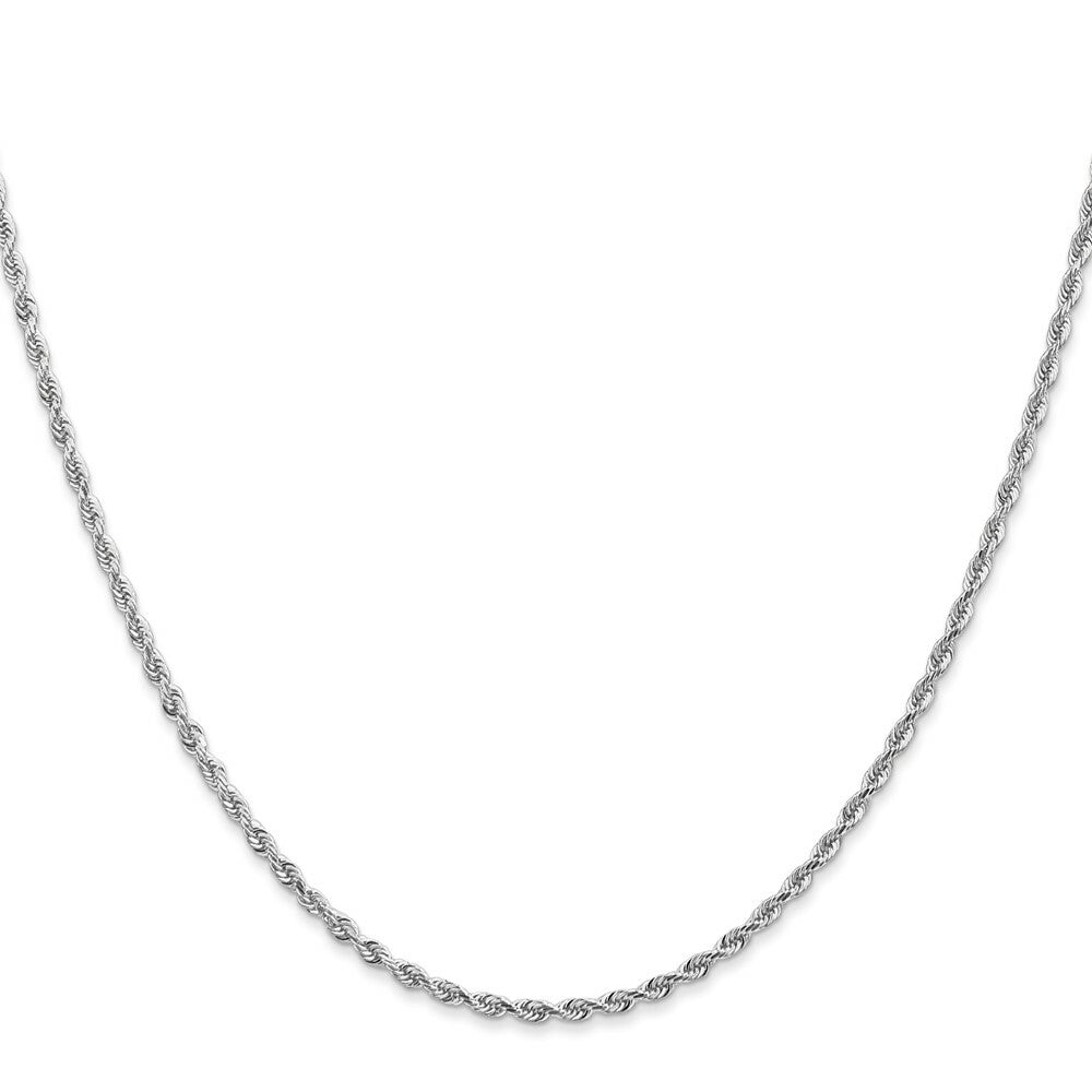 10k White Gold 2mm Diamond-cut Quadruple Rope Chain
