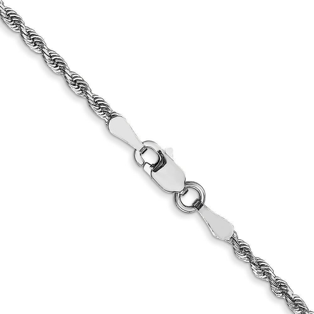10k White Gold 2mm Diamond-cut Quadruple Rope Chain