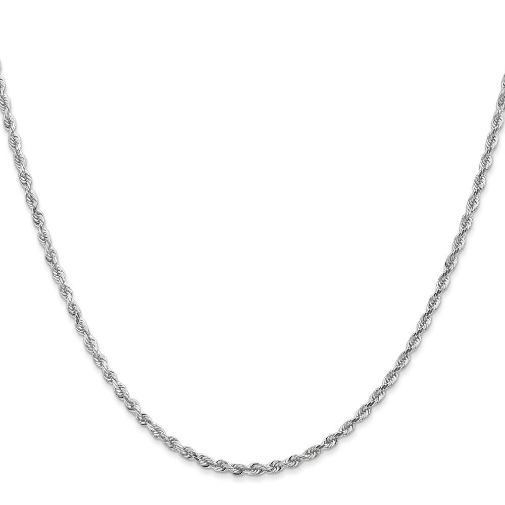 10k White Gold 2.25mm Diamond-cut Quadruple Rope Chain