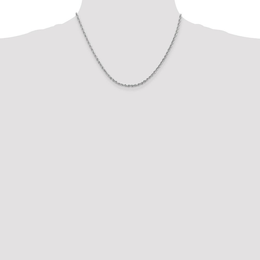 10k White Gold 2.75mm Diamond-cut Quadruple Rope Chain