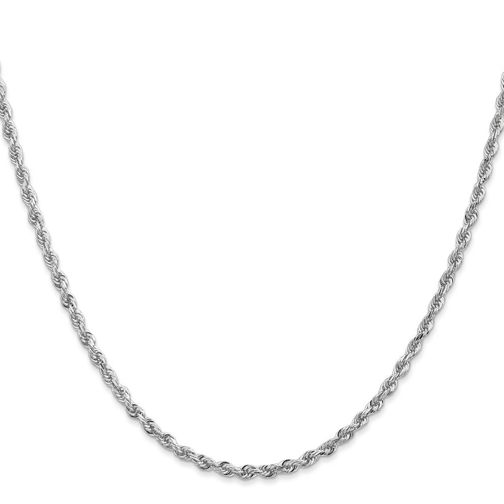 10k White Gold 2.75mm Diamond-cut Quadruple Rope Chain