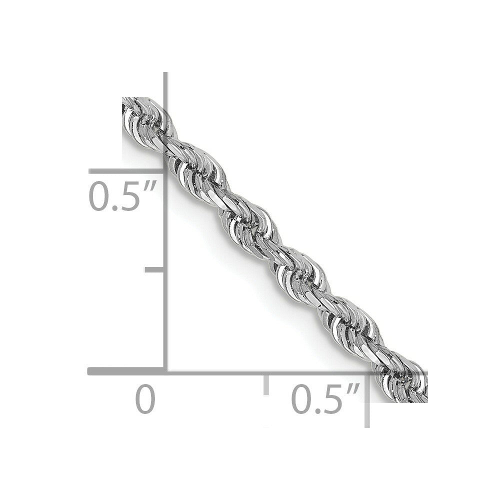 10k White Gold 2.75mm Diamond-cut Quadruple Rope Chain