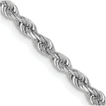 Load image into Gallery viewer, 10k White Gold 2.75mm Diamond-cut Quadruple Rope Chain
