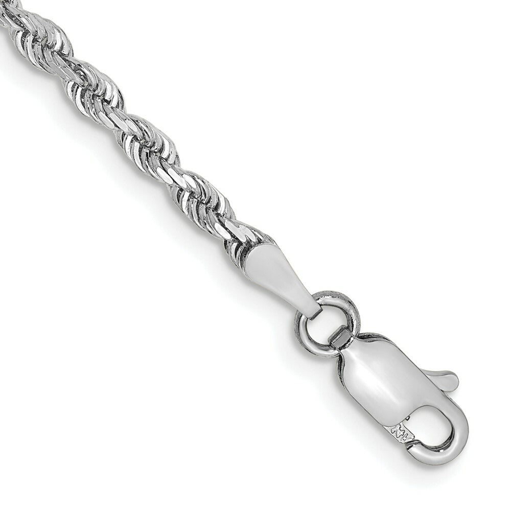 10k White Gold 2.75mm Diamond-cut Quadruple Rope Chain