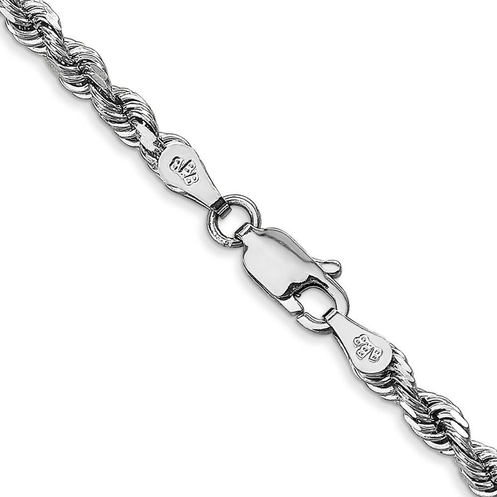 10k White Gold 3.35mm Diamond-cut Quadruple Rope Chain
