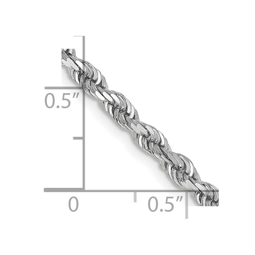 10k White Gold 3.35mm Diamond-cut Quadruple Rope Chain