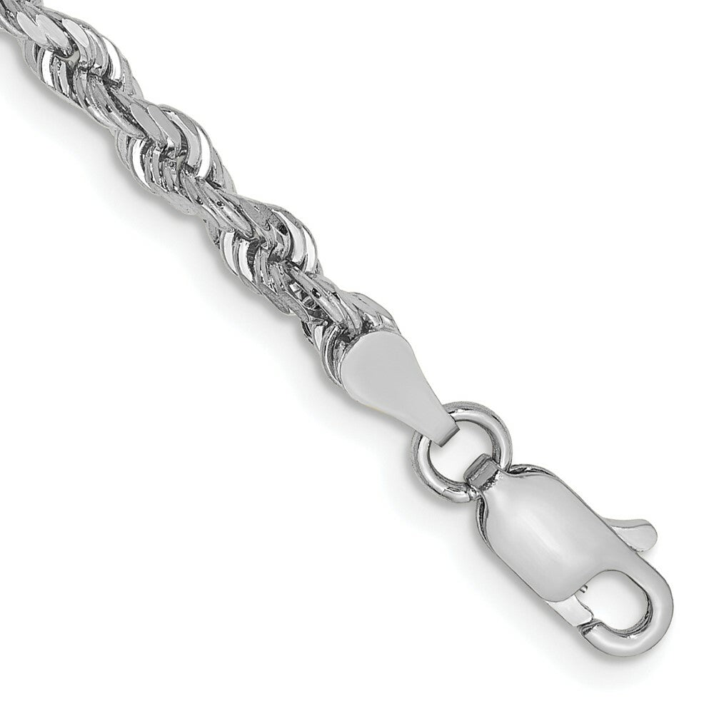 10k White Gold 3.35mm Diamond-cut Quadruple Rope Chain