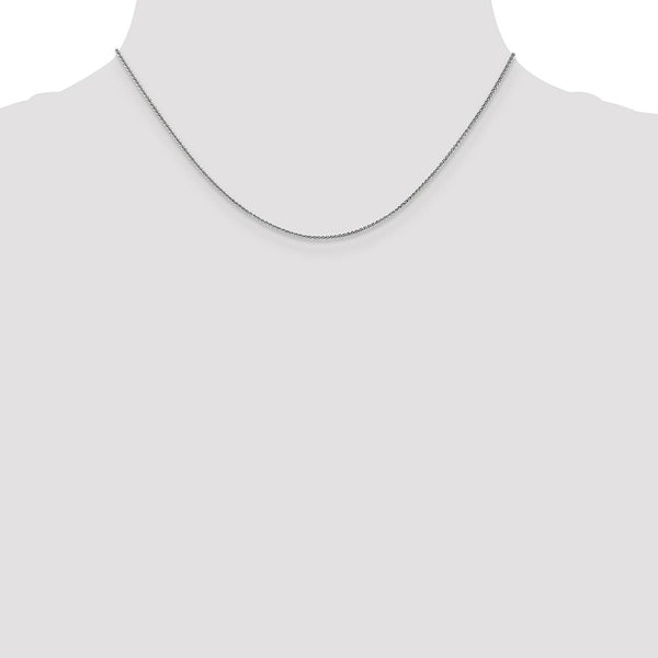 10k White Gold 1mm Spiga Pendant Chain