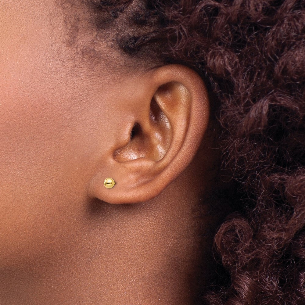 10K Yellow Gold Polished Ball Post Earrings