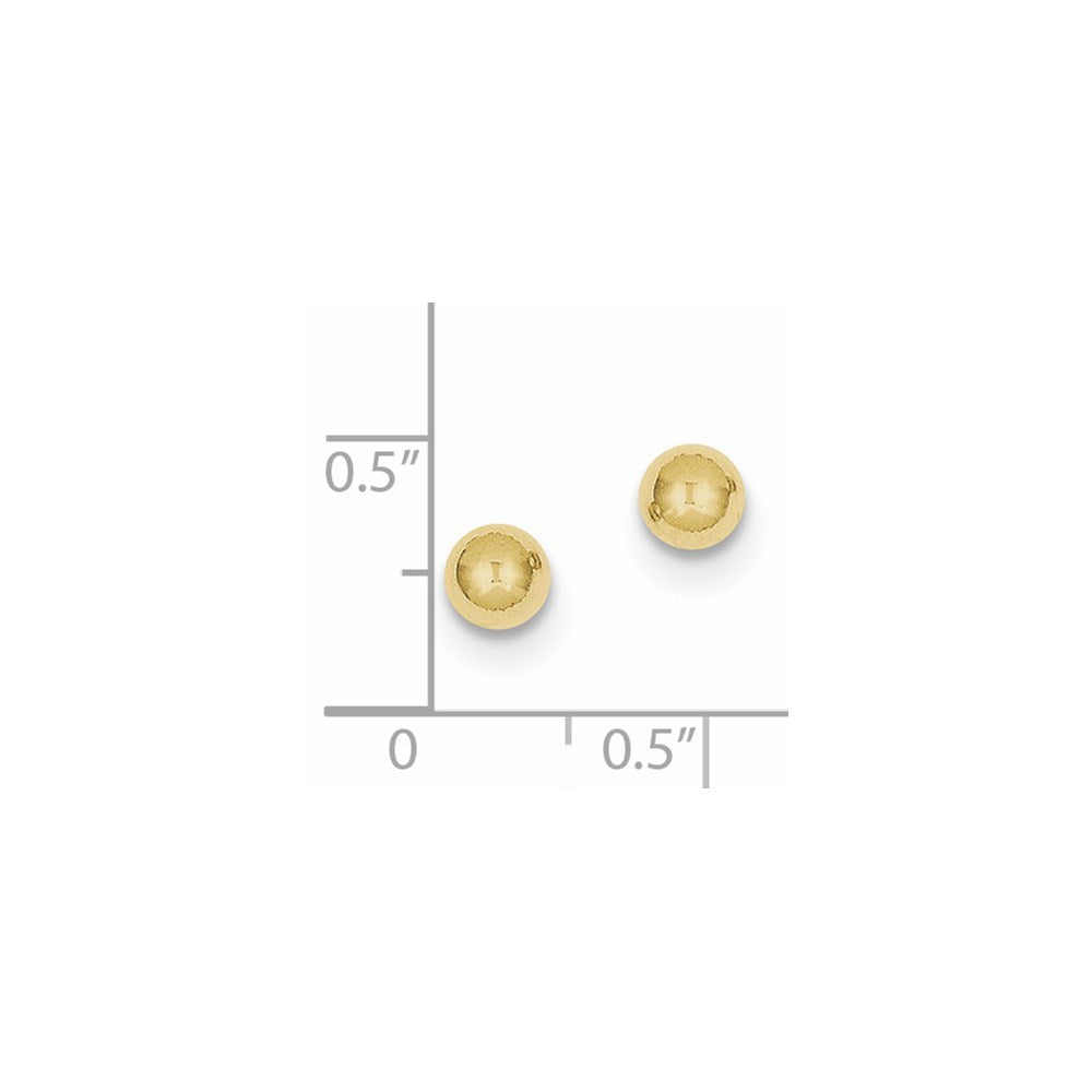 10K Yellow Gold Polished Ball Post Earrings