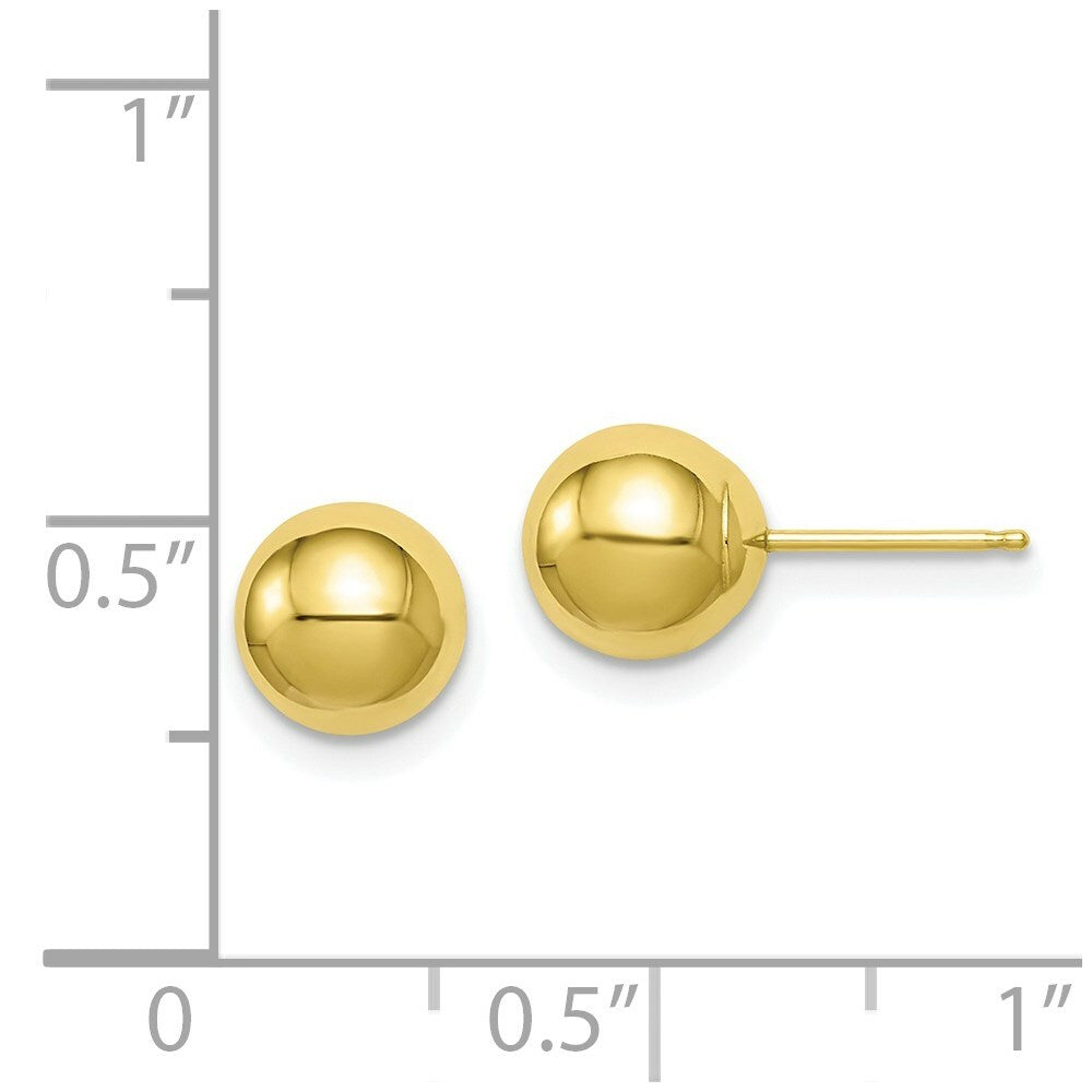 10K Yellow Gold Polished Ball Post Earrings