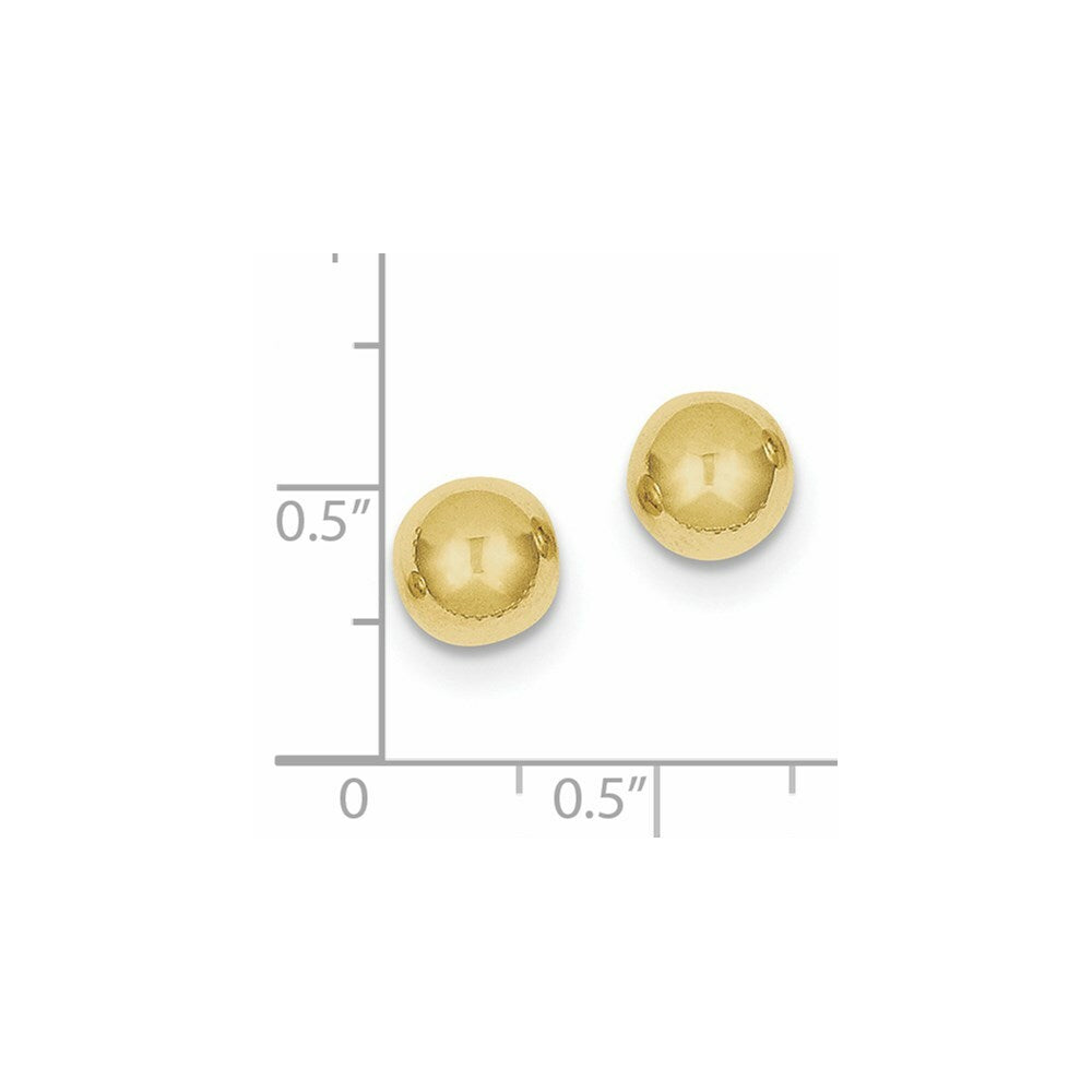 10K Yellow Gold Polished Ball Post Earrings