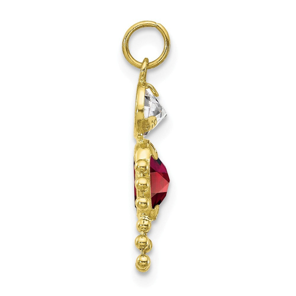 10K Yellow Gold Birthstone Charm Pendant