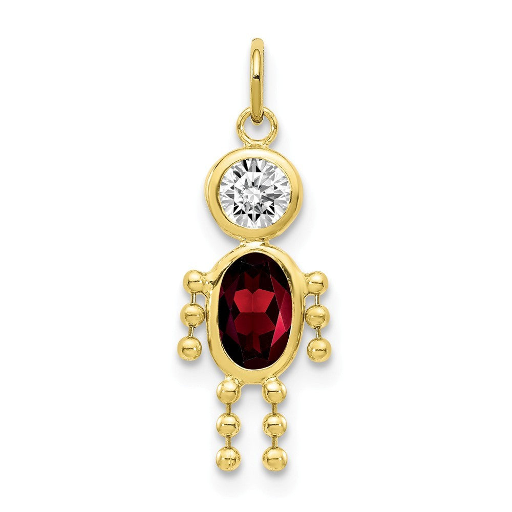 10K Yellow Gold Birthstone Charm Pendant