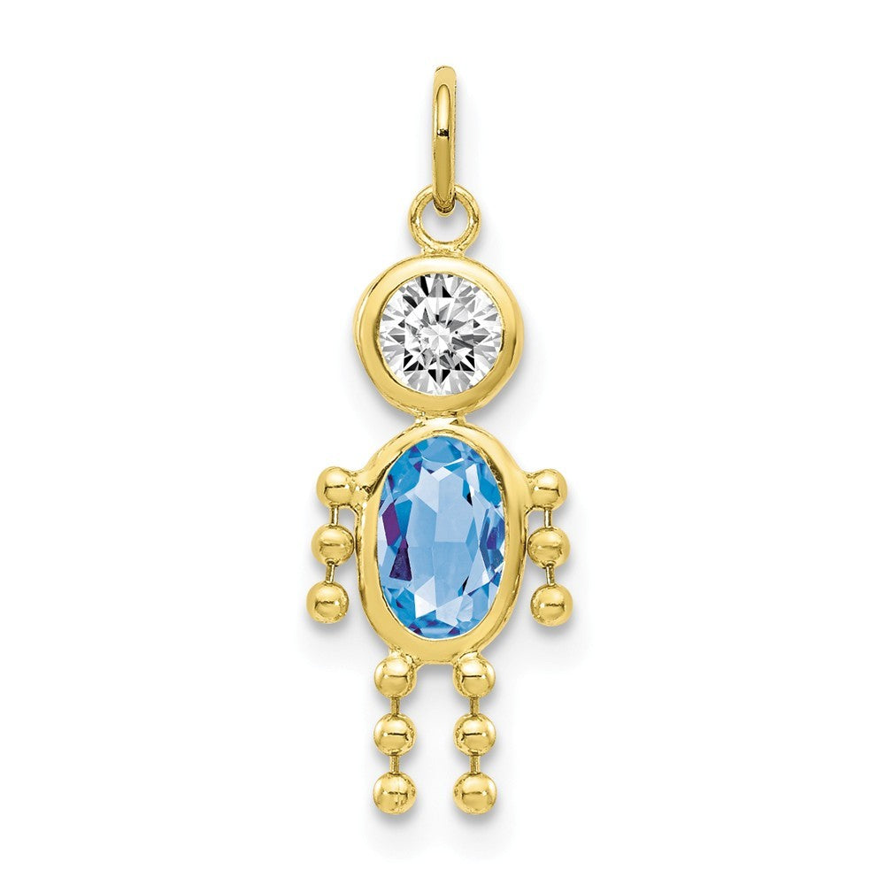 10K Yellow Gold Birthstone Charm Pendant