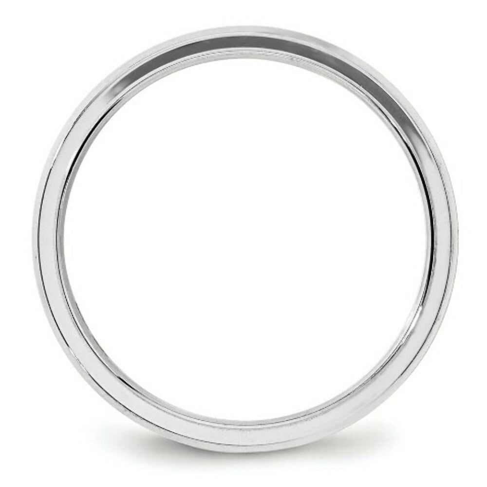 10K White Gold 4mm Bevel Edge Comfort Fit Wedding Band Ring