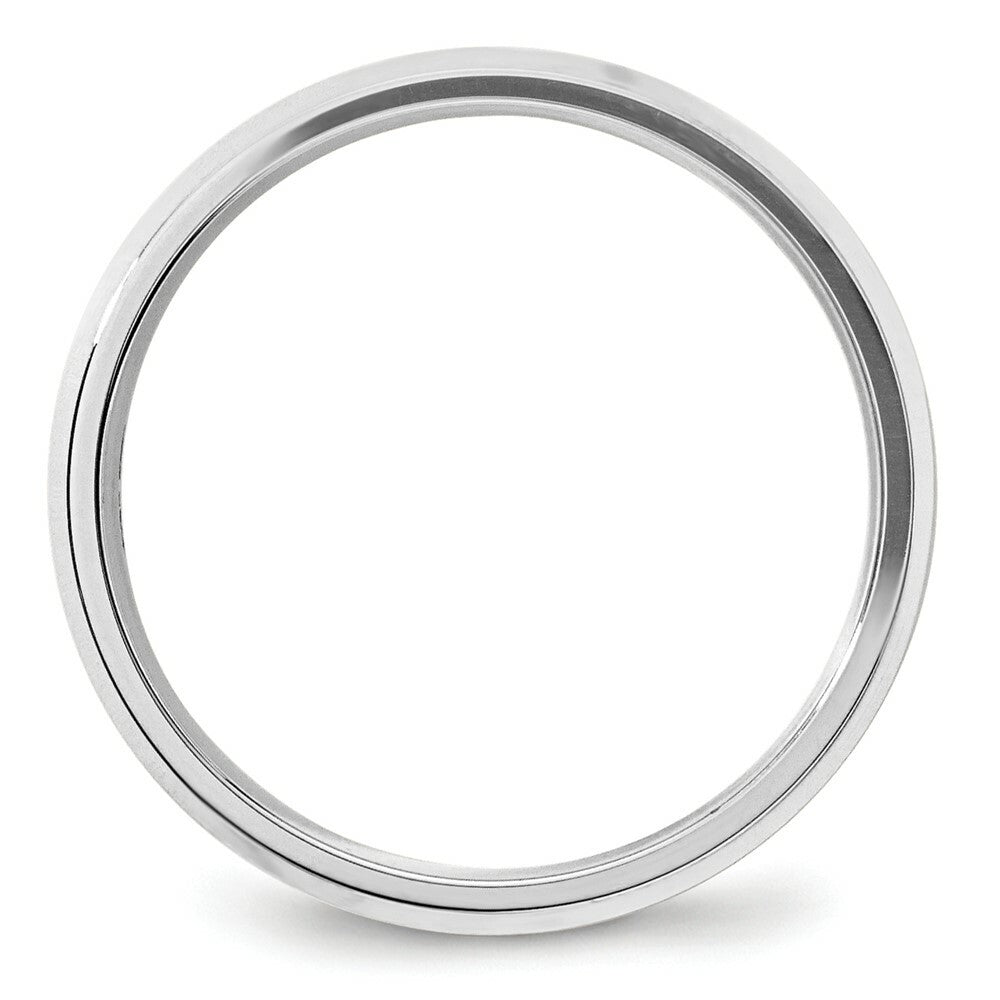 10K White Gold 5mm Bevel Edge Comfort Fit Wedding Band Ring