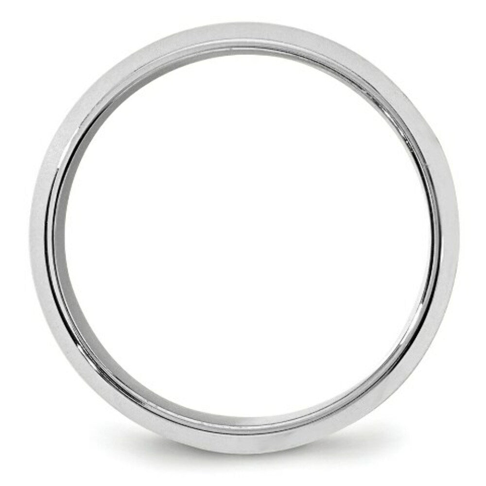 10K White Gold 8mm Bevel Edge Comfort Fit Wedding Band Ring