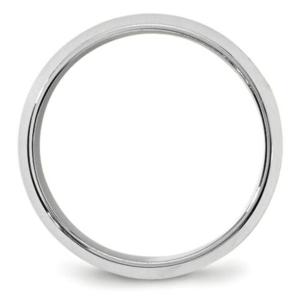 10K White Gold 8mm Bevel Edge Comfort Fit Wedding Band Ring