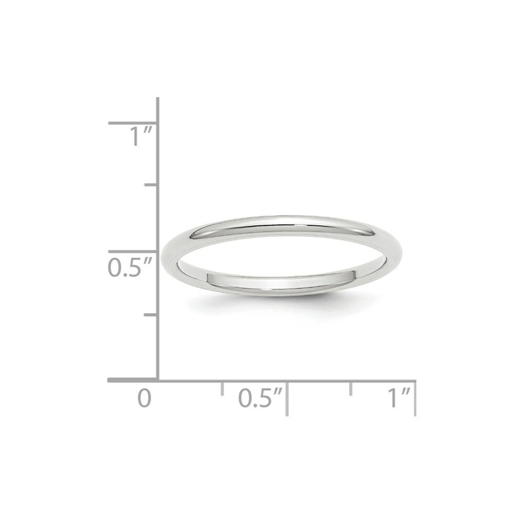 10K White Gold 2mm Standard Comfort Fit Wedding Band Ring