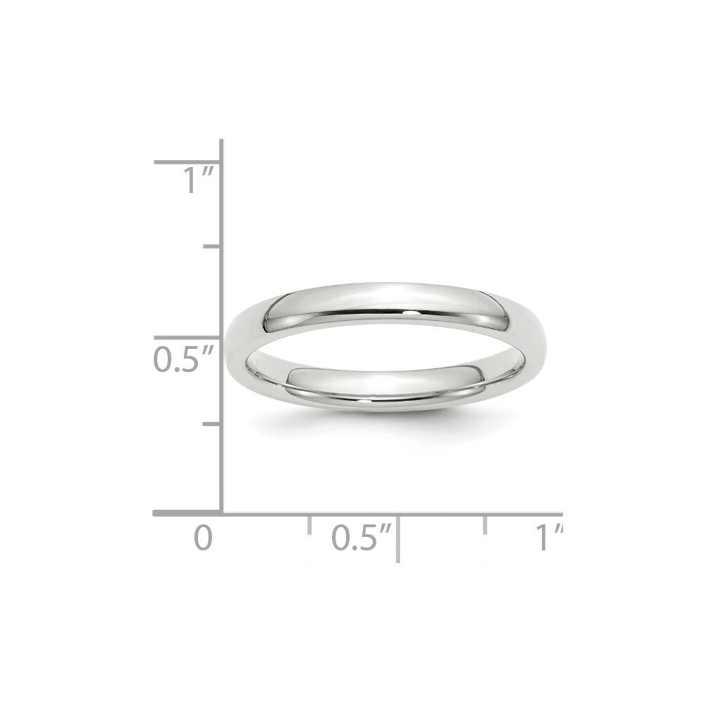 10K White Gold 3mm Standard Comfort Fit Wedding Band Ring