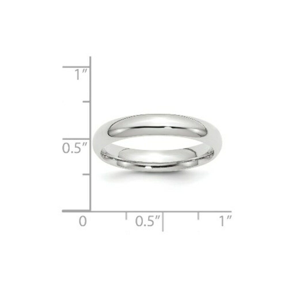10K White Gold 4mm Standard Comfort Fit Wedding Band Ring