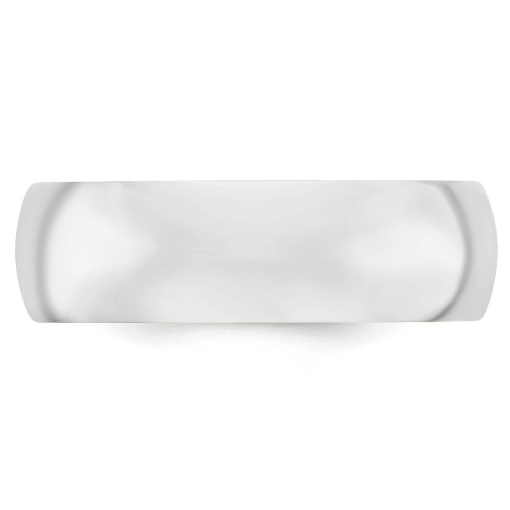 10K White Gold 7mm Standard Comfort Fit Wedding Band Ring